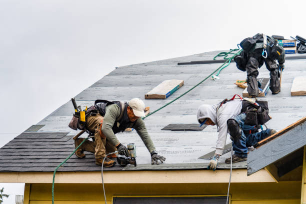Professional Gutter Installation technician working in Brownsville, OR